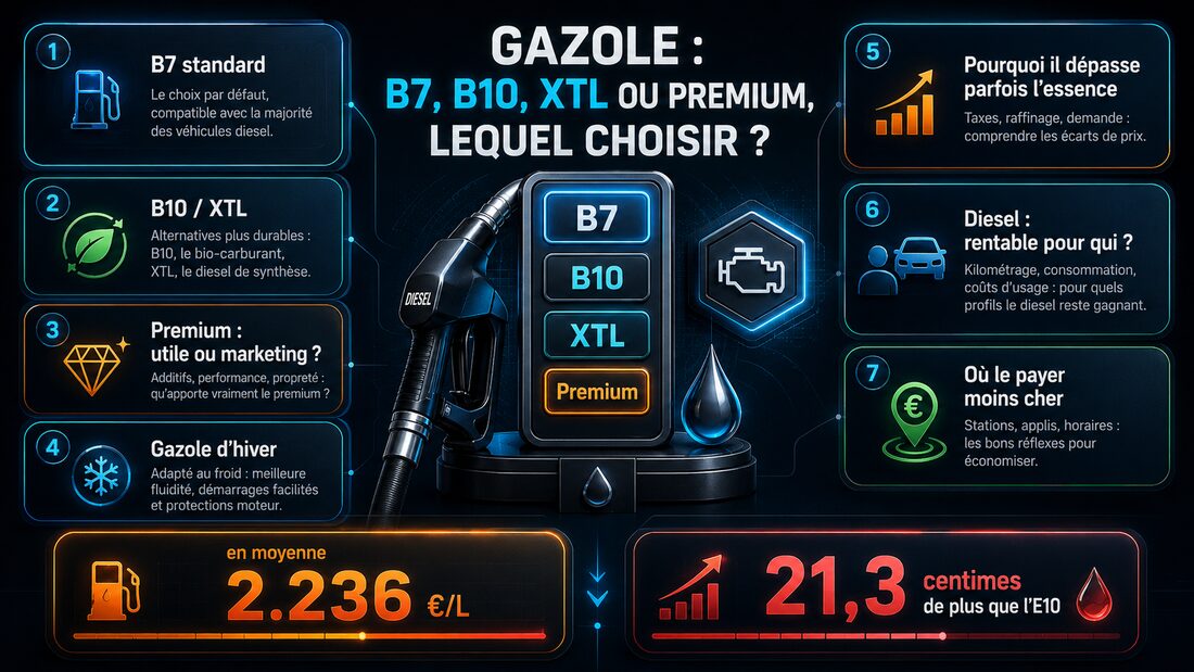 Gazole : B7, B10, XTL ou premium, lequel choisir ?